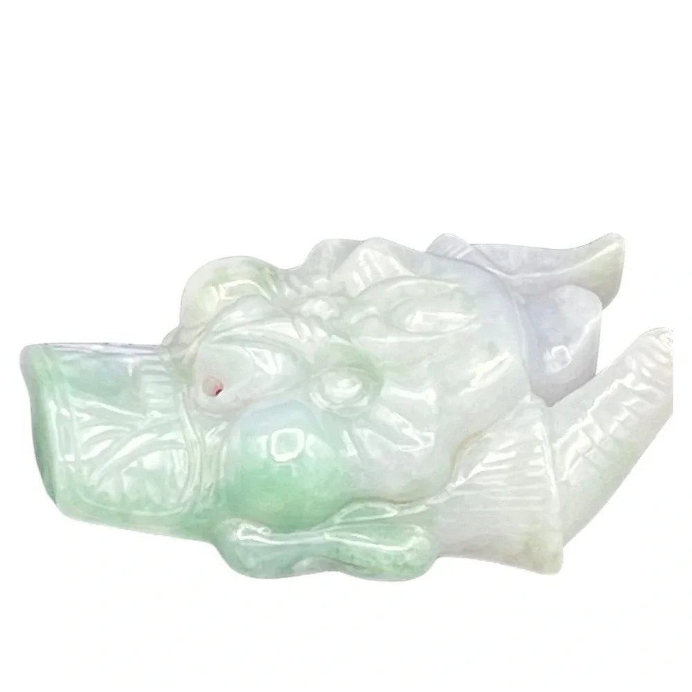 Hand Carved Burmese Jadeite Belt Buckle Lavender & Green Pixiu pendant Protector